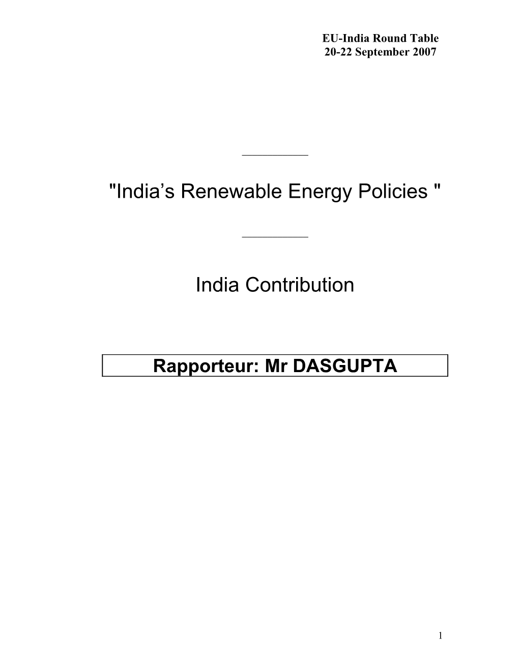 India S Renewable Energy Policies