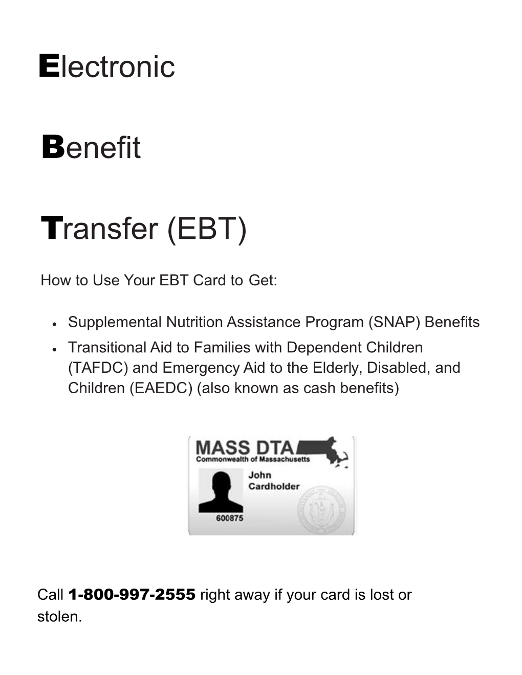 How to Use Your EBT Card to Get