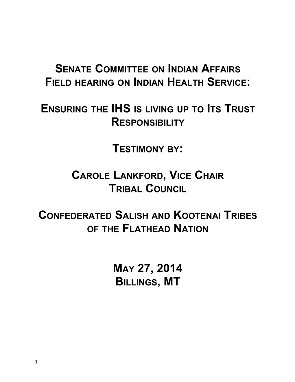 Senate Committee on Indian Affairs