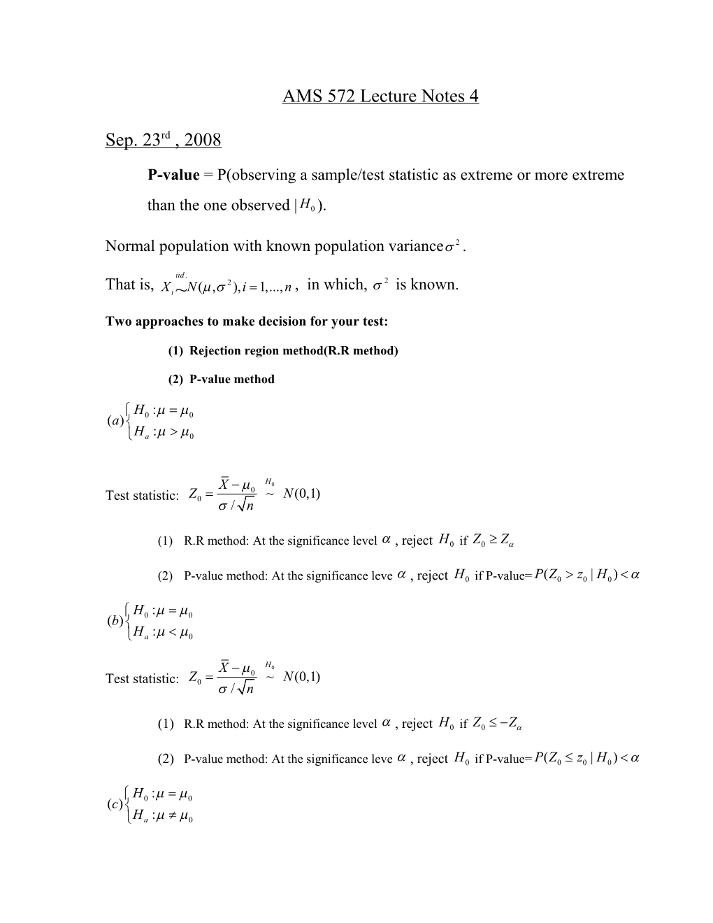 AMS 572 Lecture Notes 4