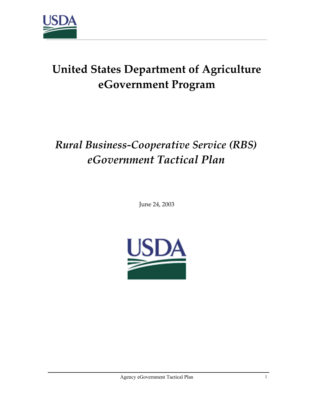 United States Department of Agriculture Egovernment Program s1
