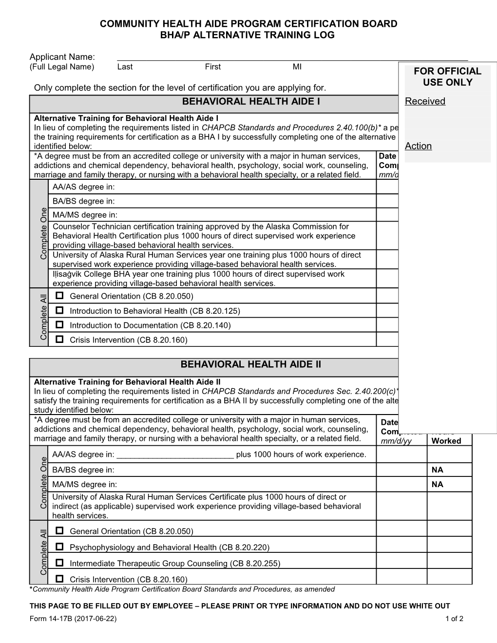 Community Health Aide Program Certification Board