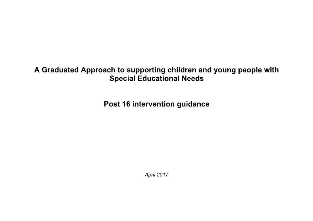 A Graduated Approach to Supporting Children and Young People with Special Educational Needs