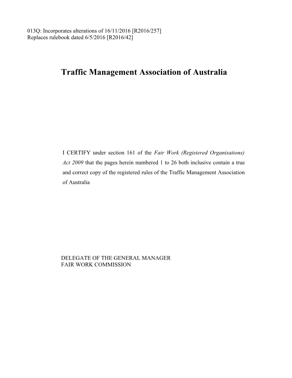 Traffic Management Association of Australia