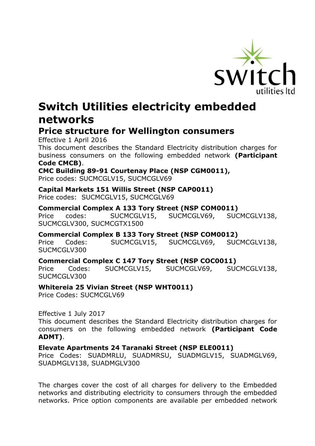 Switch Utilities Electricity Embedded Networks