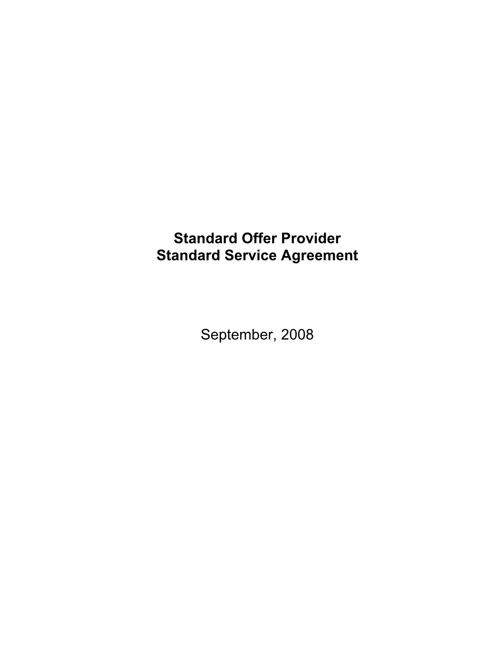 Standard Offer Provider