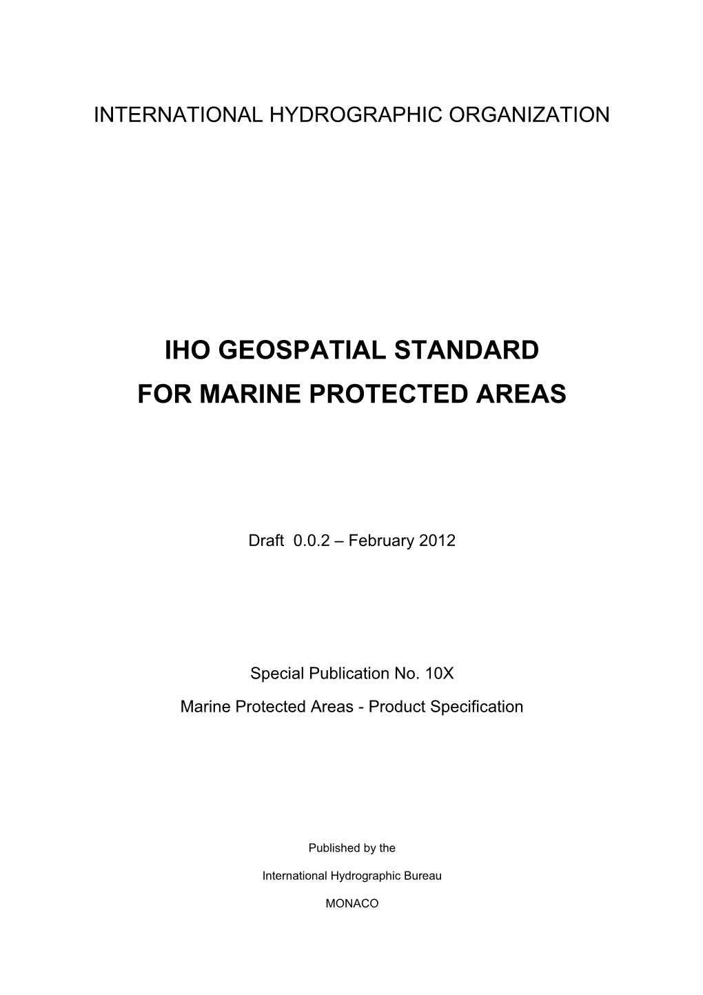 Marine Protected Areas - Product Specification