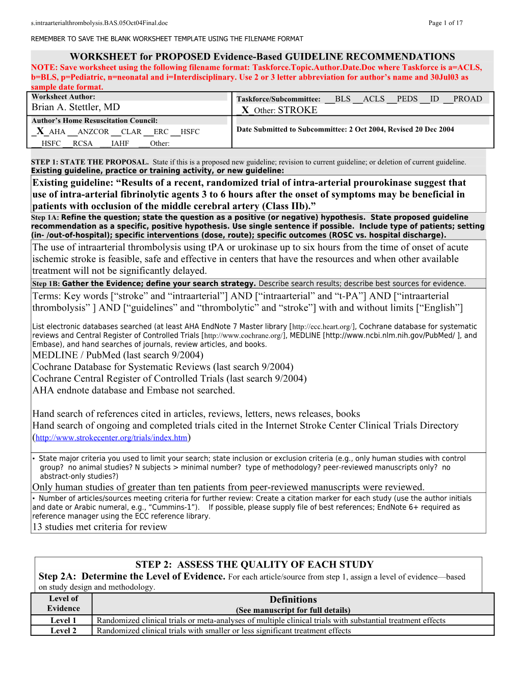 C2005 Evidence Evaluation Template - Nov.11, 2003 s2