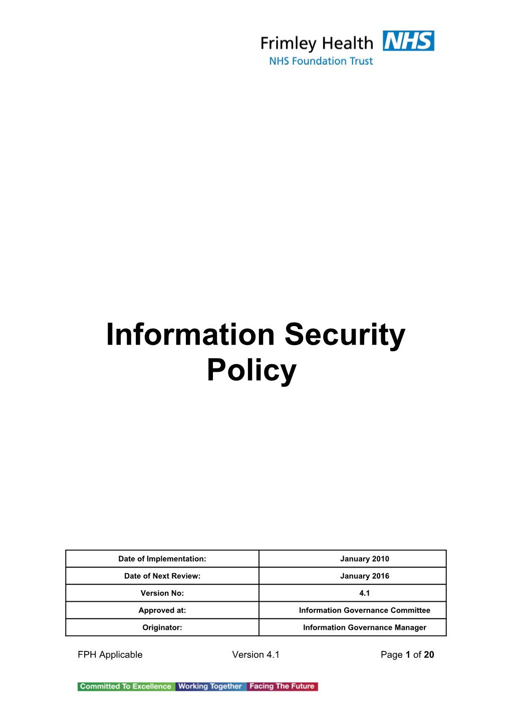 Policy - Information Security Policy V4.1