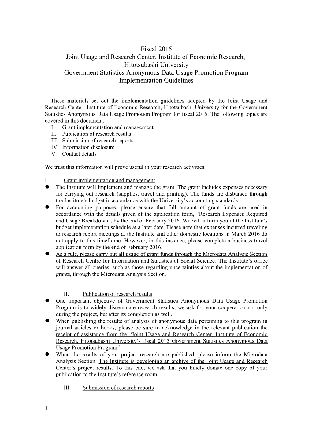 Government Statistics Anonymous Data Usage Promotion Program Implementation Guidelines