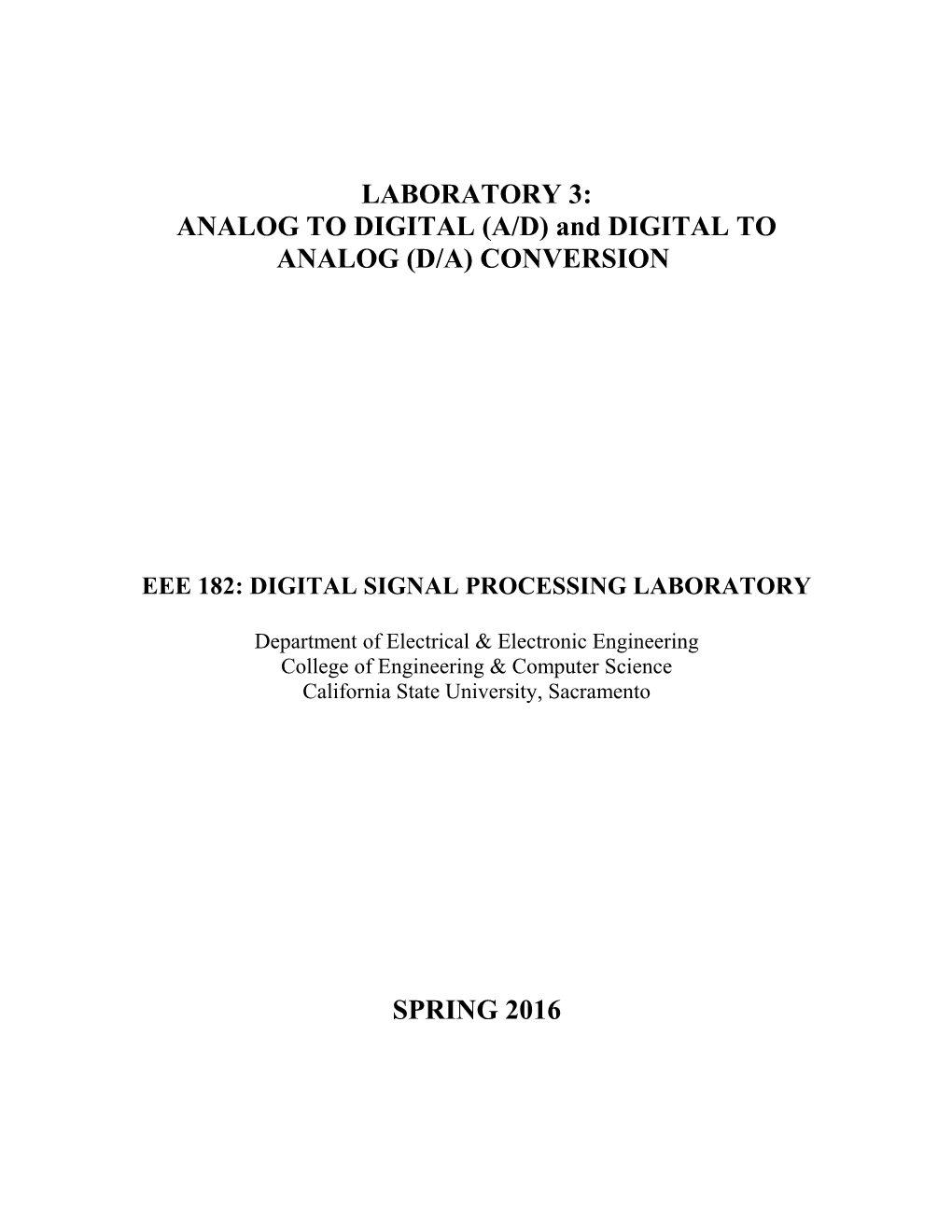 ANALOG to DIGITAL (A/D) and DIGITAL to ANALOG (D/A) CONVERSION