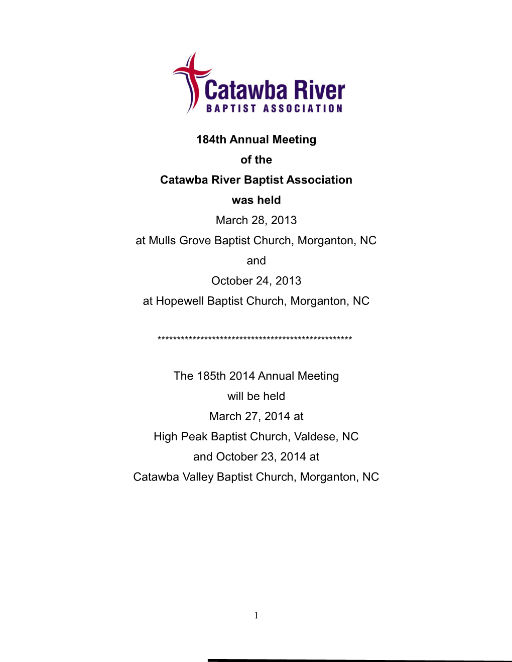 Catawba River Baptist Association