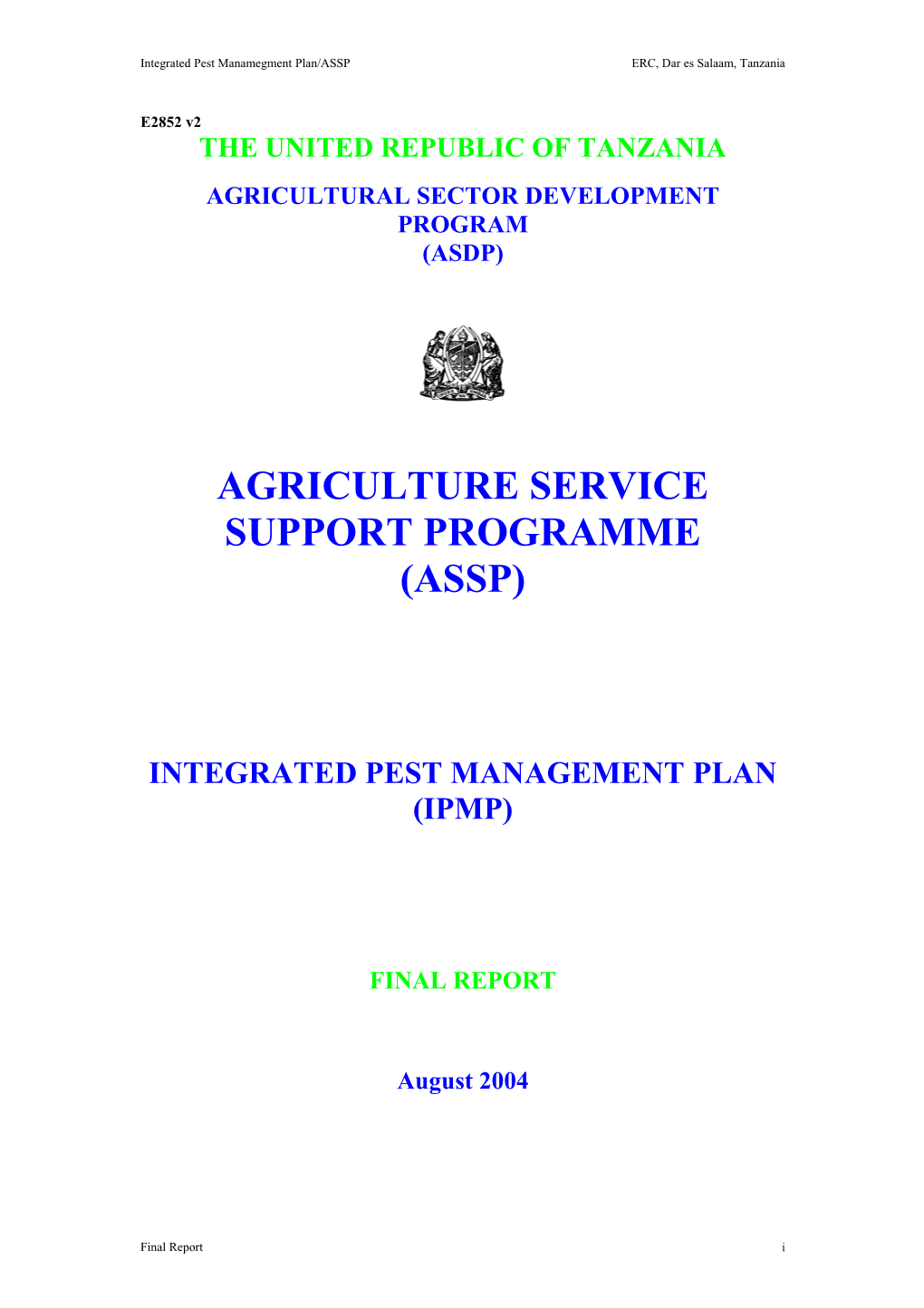 Table of Contents (IPM)