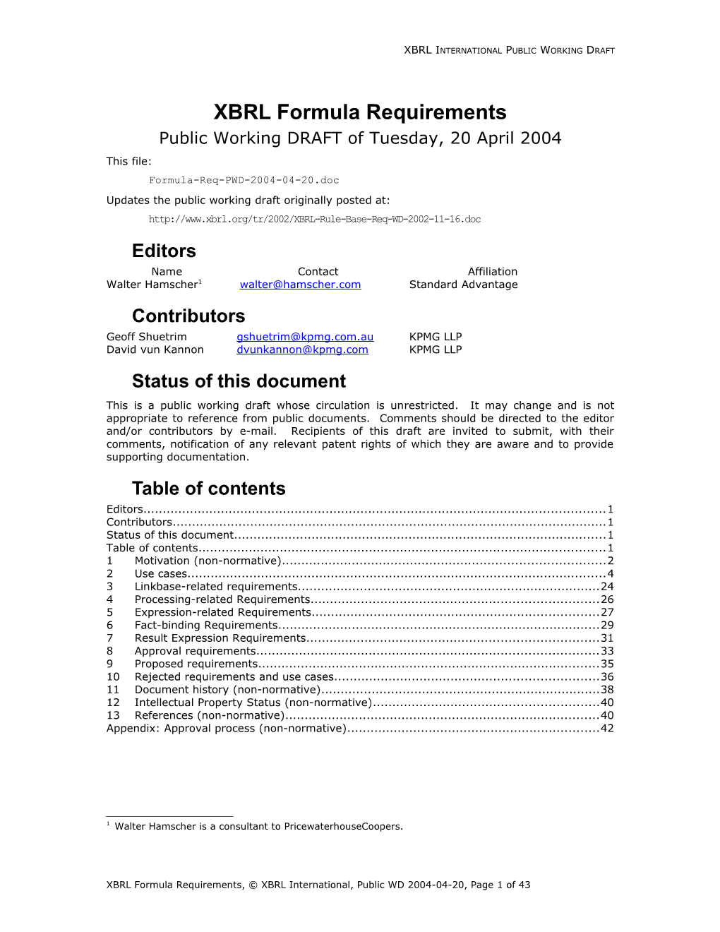 XBRL Formula Requirements