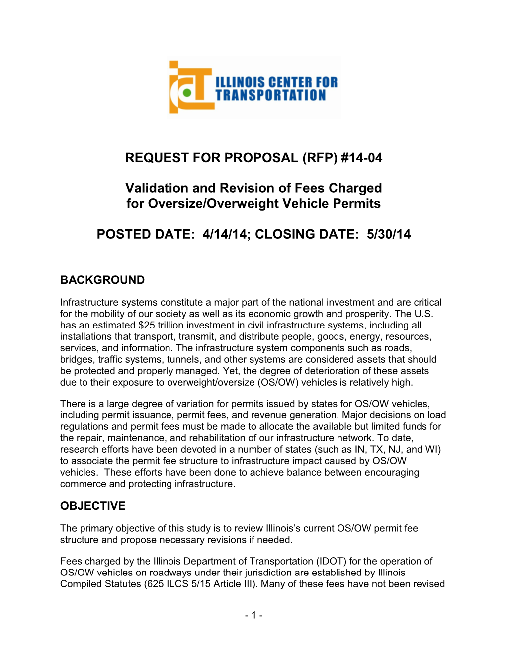 Request for Proposal (Rfp) #14-04