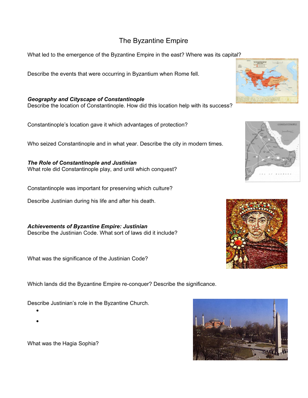 Geography and Cityscape of Constantinople