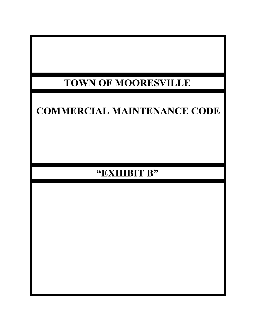 Commercial Maintenance Code