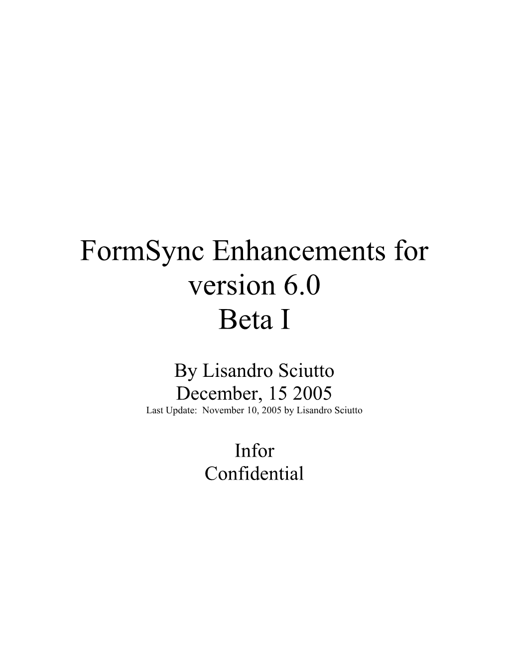 Formsync Enhancements for Version 6.0
