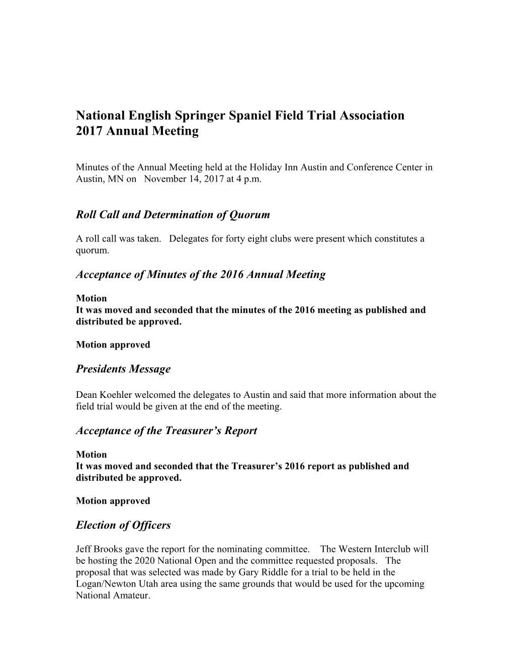 National English Springer Spaniel Field Trial Association
