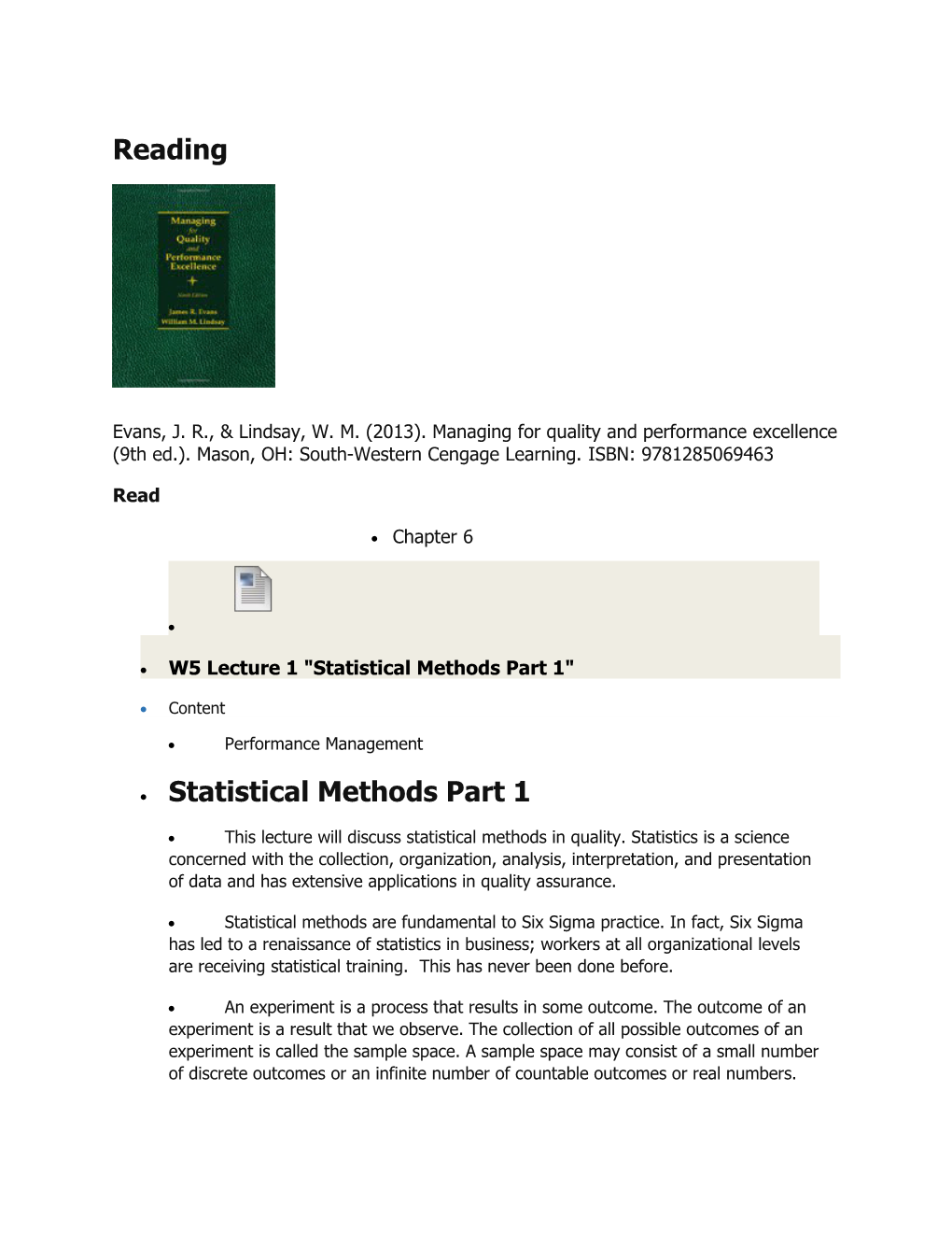 W5 Lecture 1 Statistical Methods Part 1