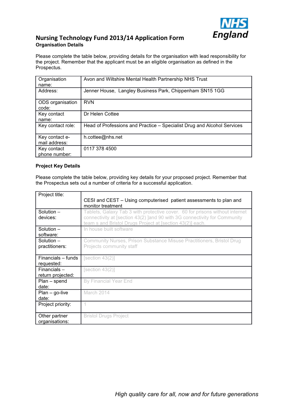 Organisation Details