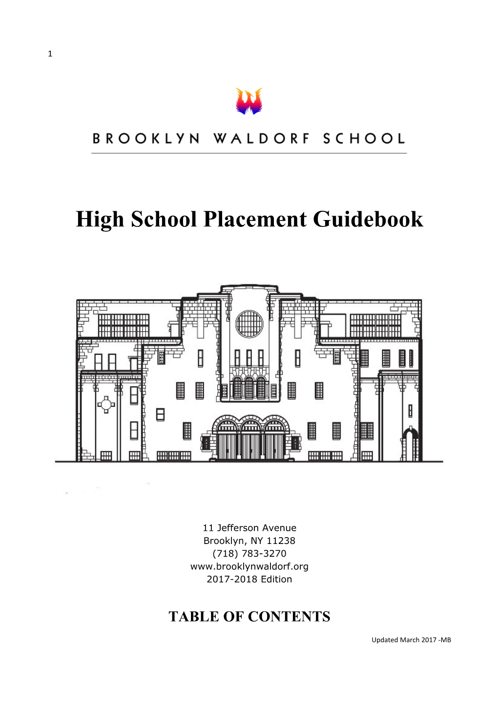 High School Placement Guidebook