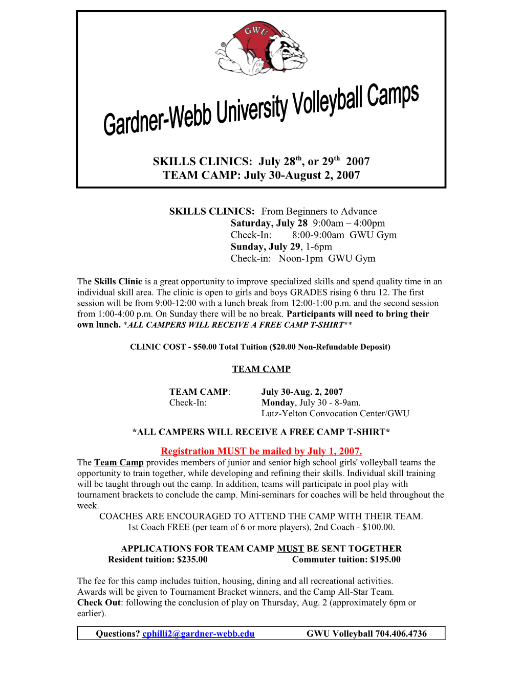 Chris Phillips Volleyball Camp Programs 2004