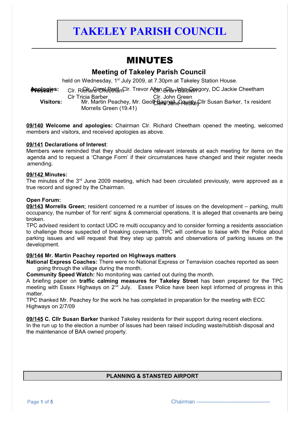 Takeley Parish Council s10