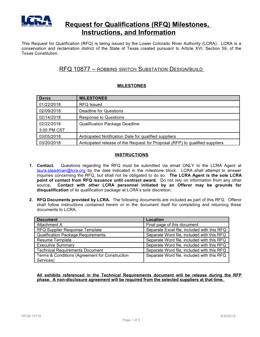 RFQ Instructions Robbins Switch Design/Build