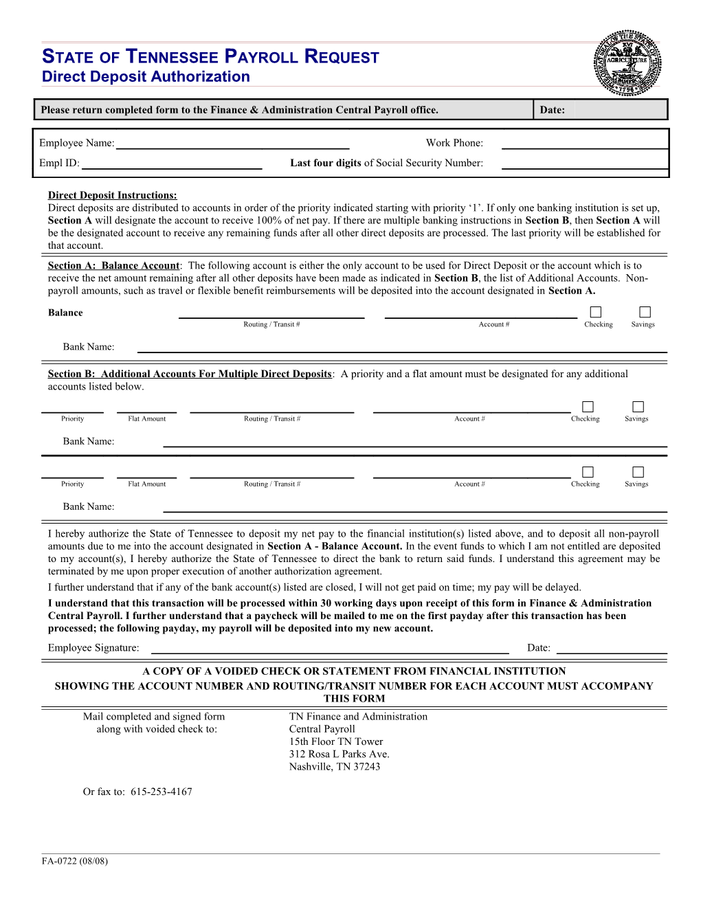 PHRST Payroll Request Form