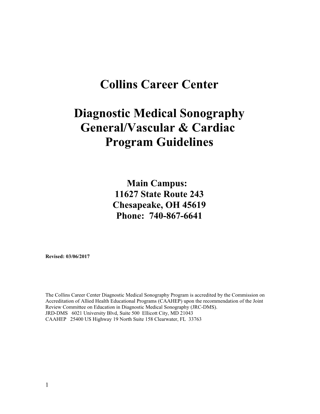 Diagnostic Medical Sonography General/Vascular & Cardiac