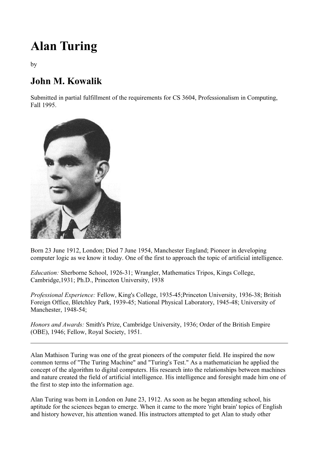 John M. Kowalik