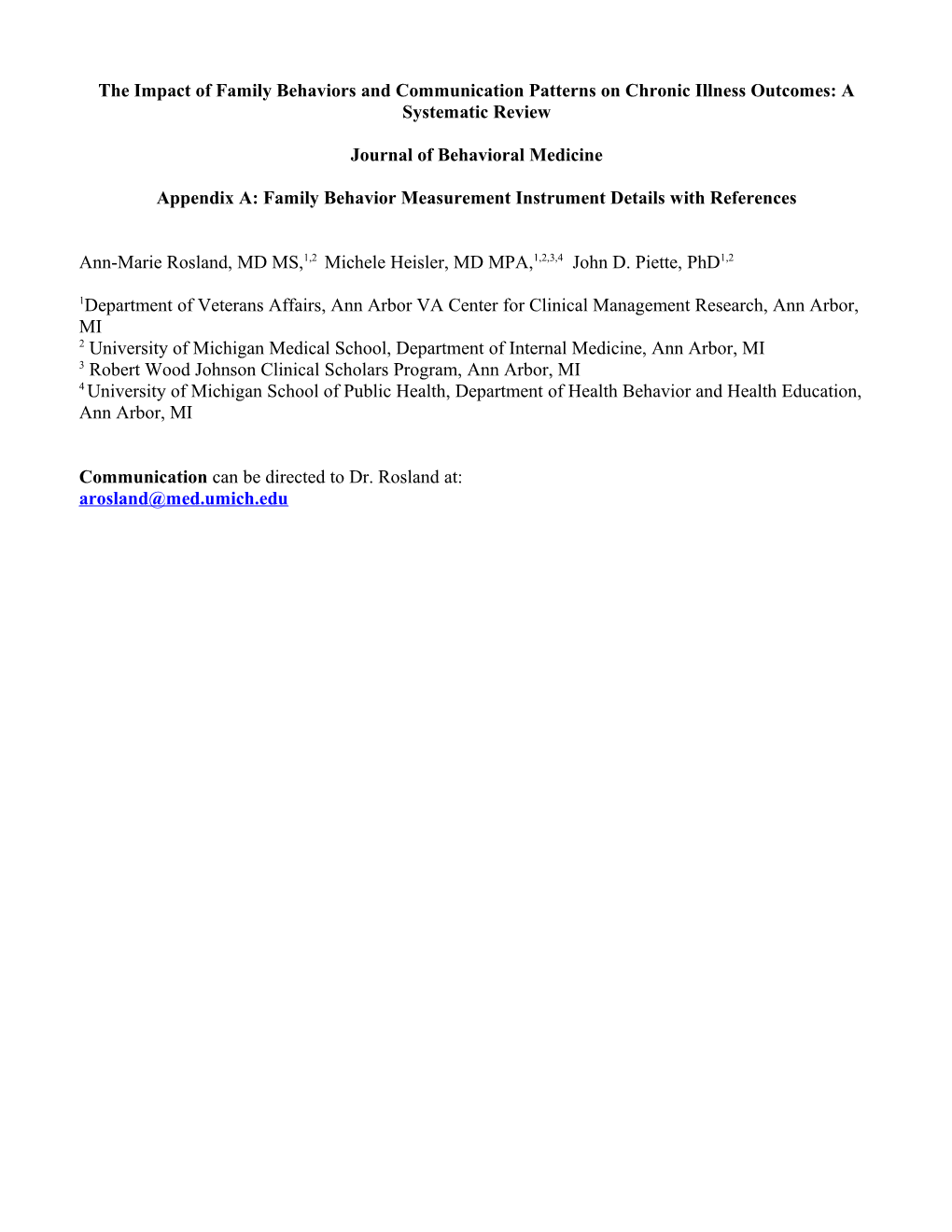 The Impact of Family Function and Communication on Chronic Disease Patient Outcomes