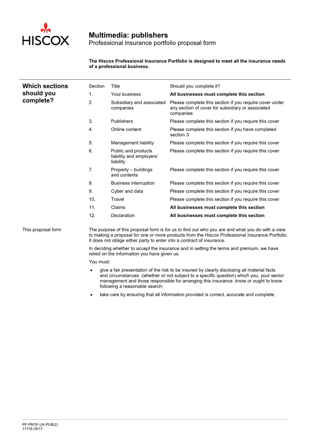 Multimedia: Publishers Proposal Form (UK)