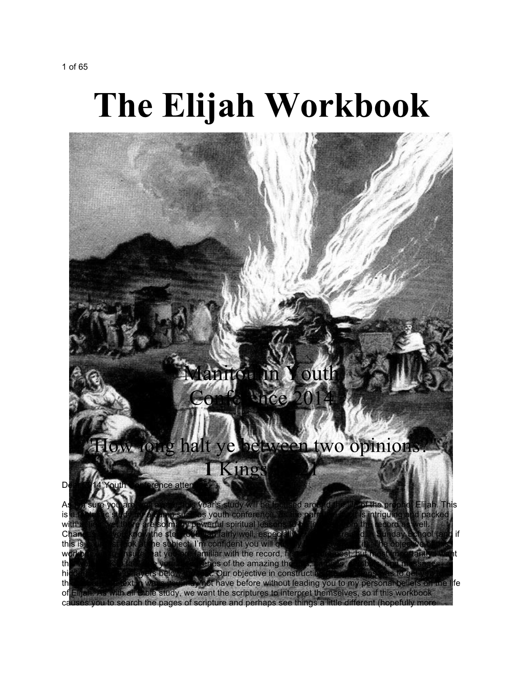 The Elijah Workbook