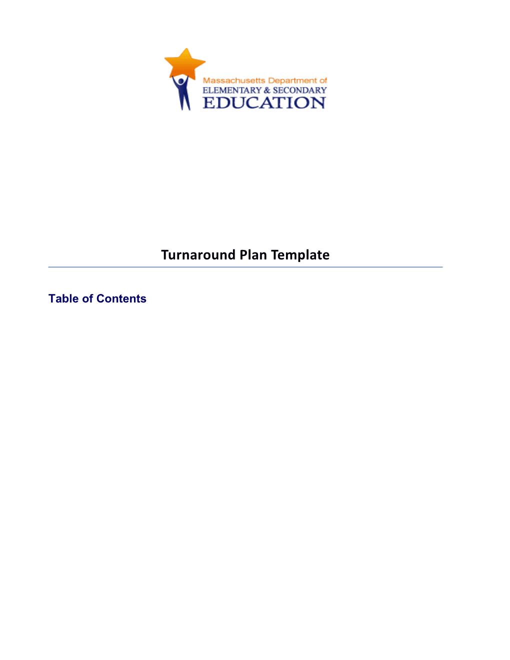 Turnaround Plan Template