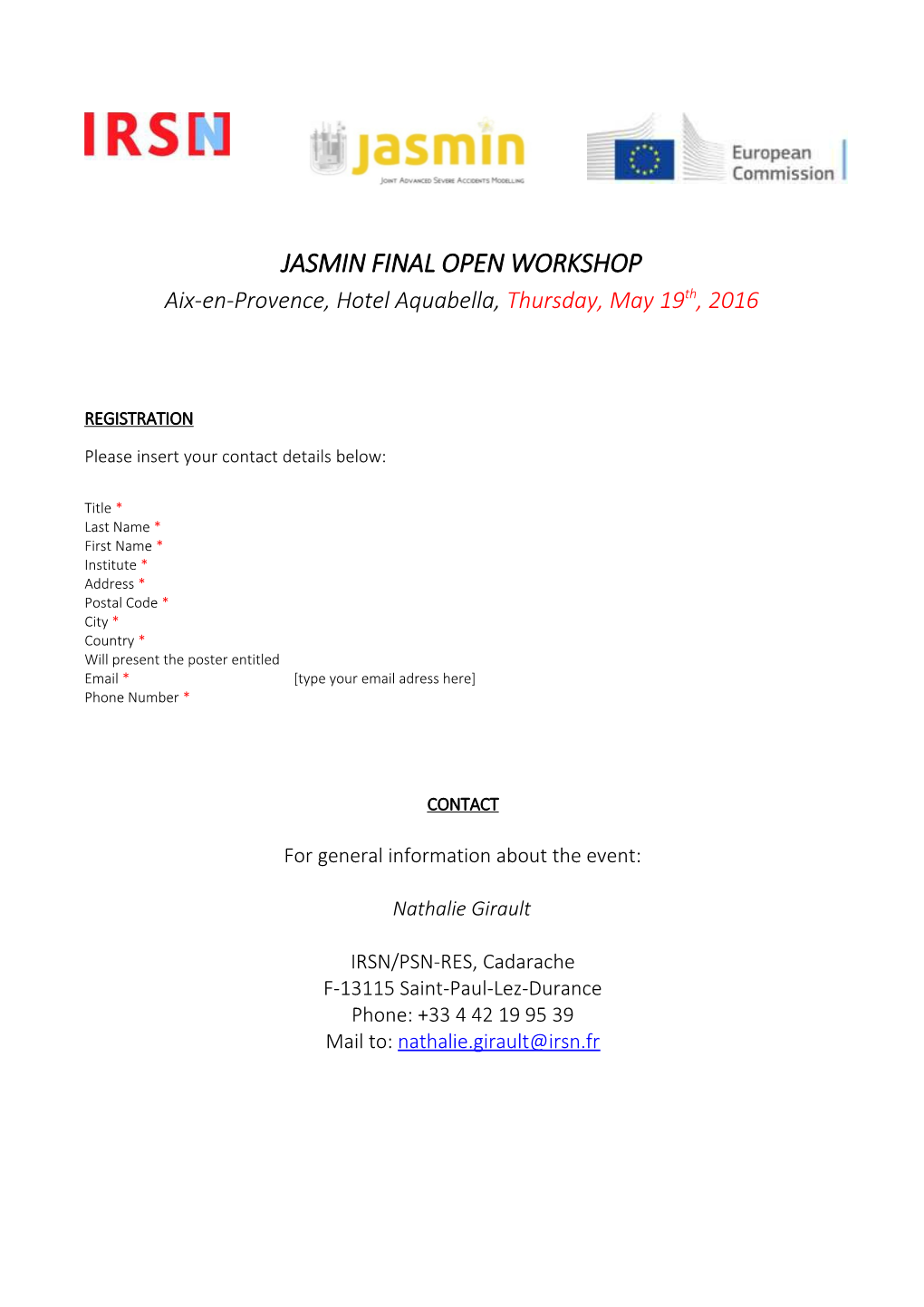 Jasmin Final Open Workshop