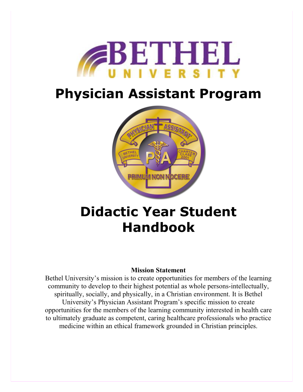 Didactic Year Student Handbook