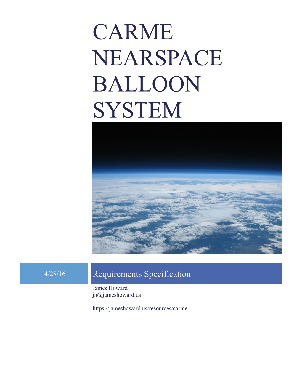 Carme Nearspace Balloon System