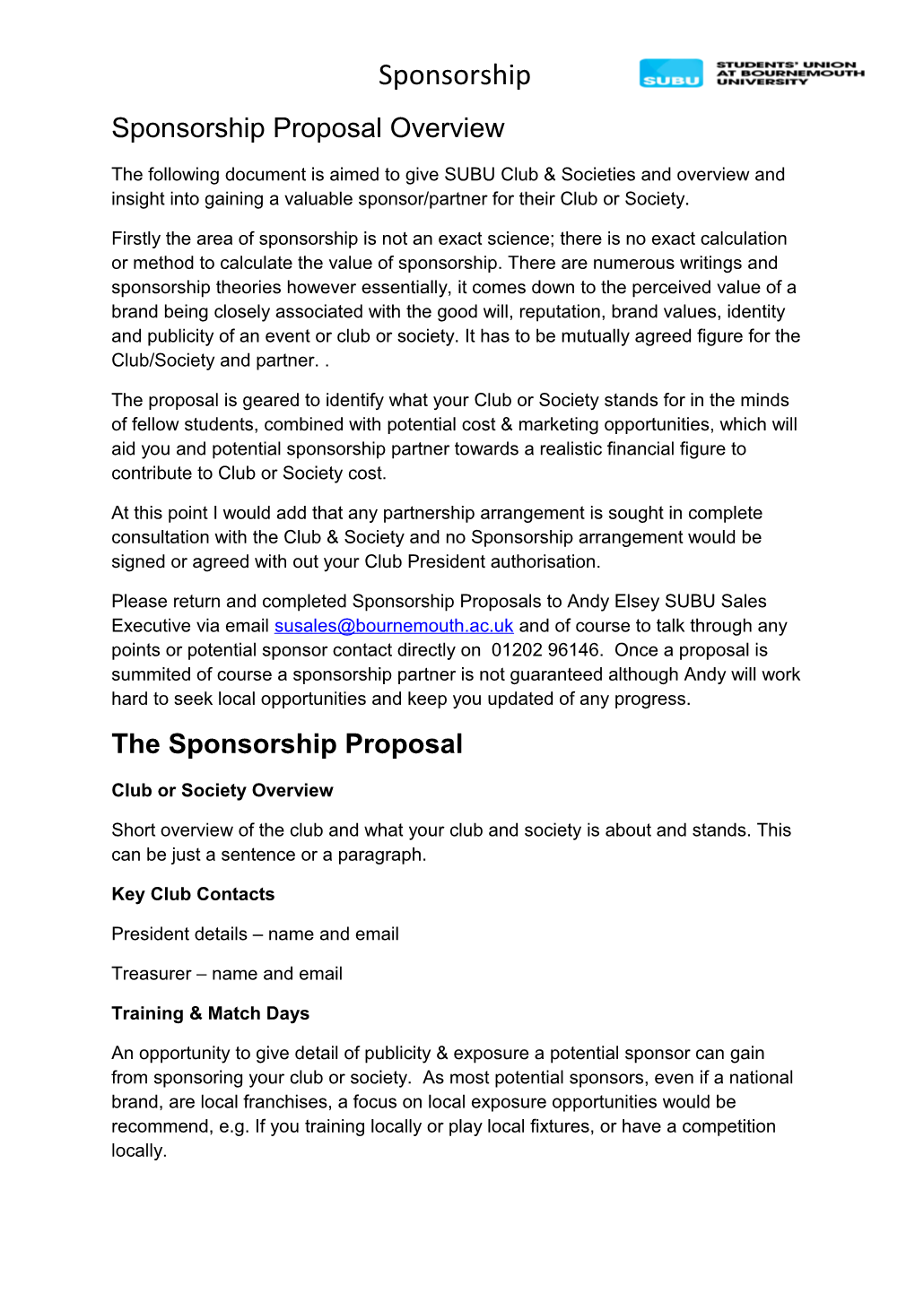 Sponsorship Proposal Overview s1