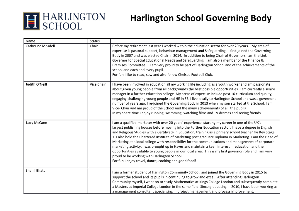 Harlington School Governing Body