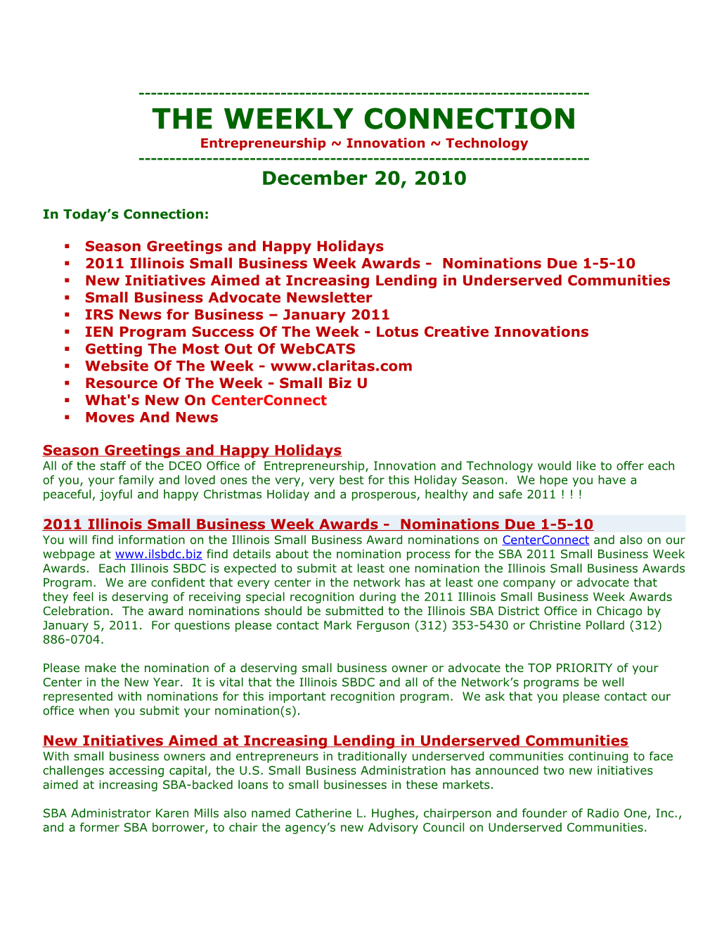 The Weekly Connection s3