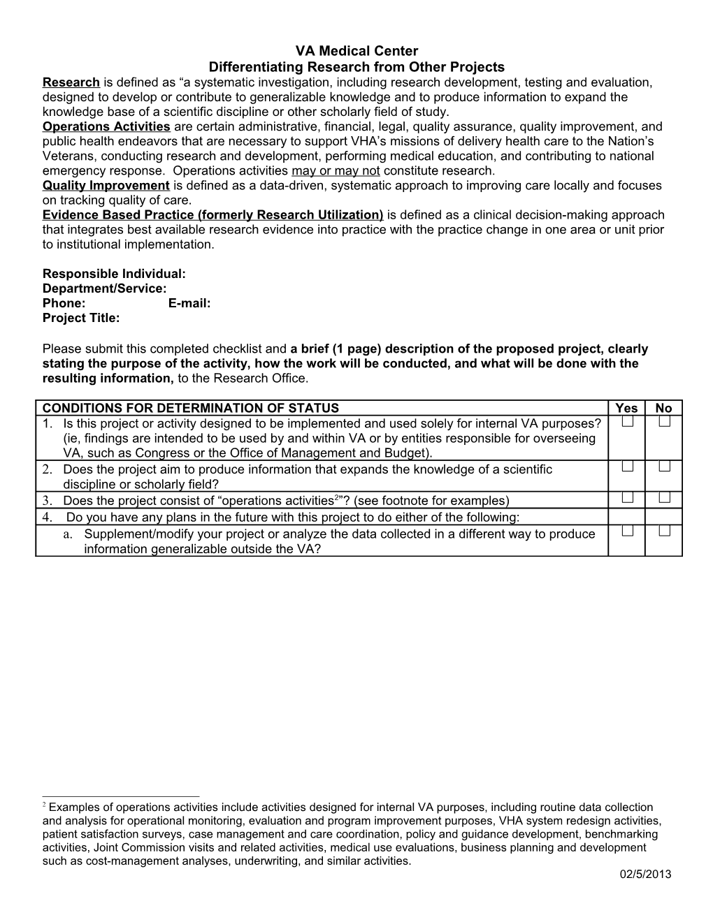 QA-QI Checklist (Portland VA Medical Center) s1