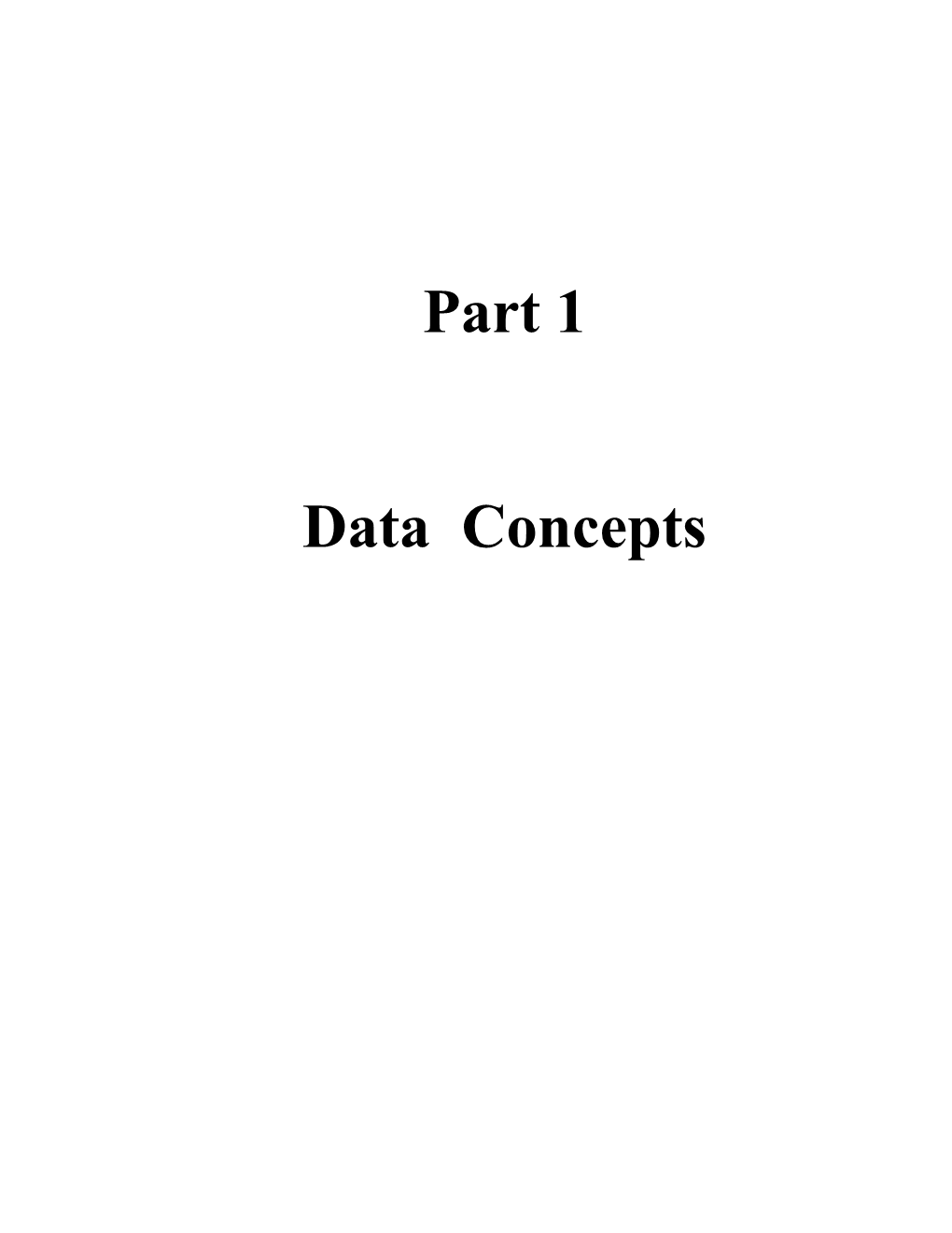Part 1 - Data Concepts