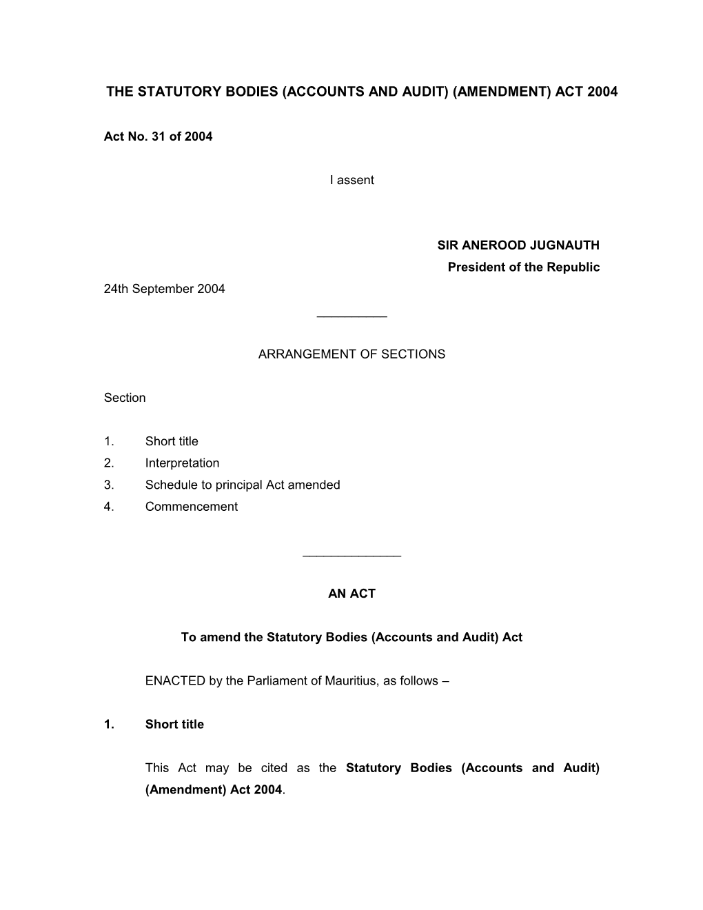 The Statutory Bodies (Accounts and Audit) (Amendment)