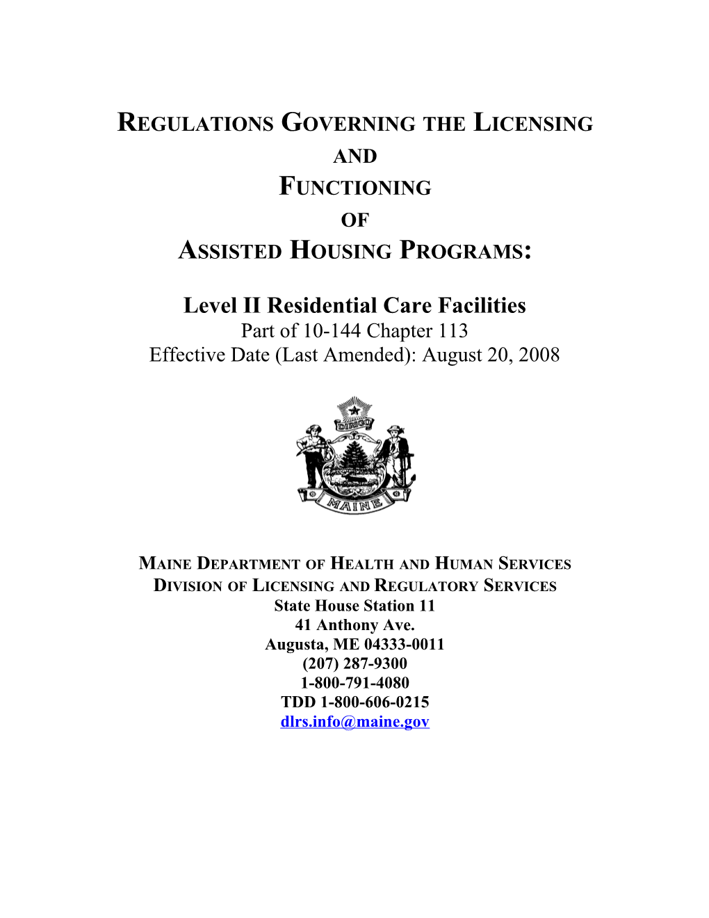 Regulations Governing the Licensing