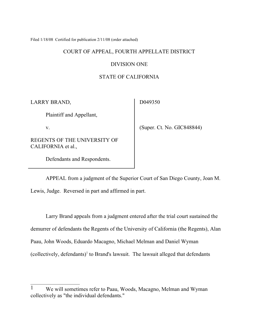 Filed 1/18/08 Certified for Publication 2/11/08 (Order Attached)