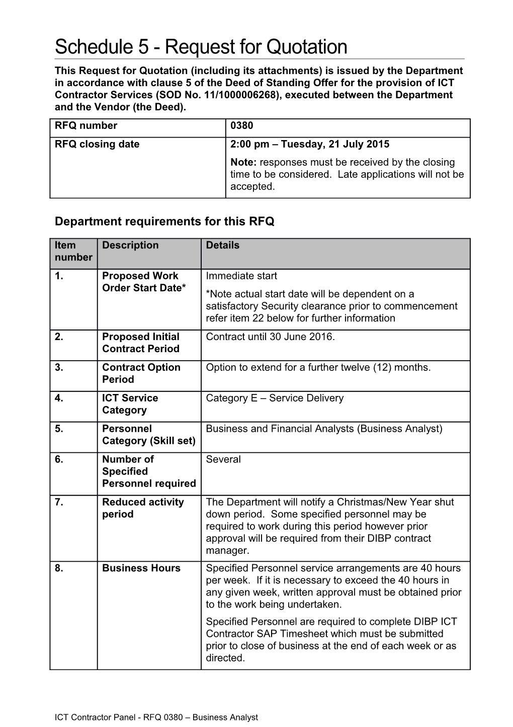 Schedule 5 - Request for Quotation s1