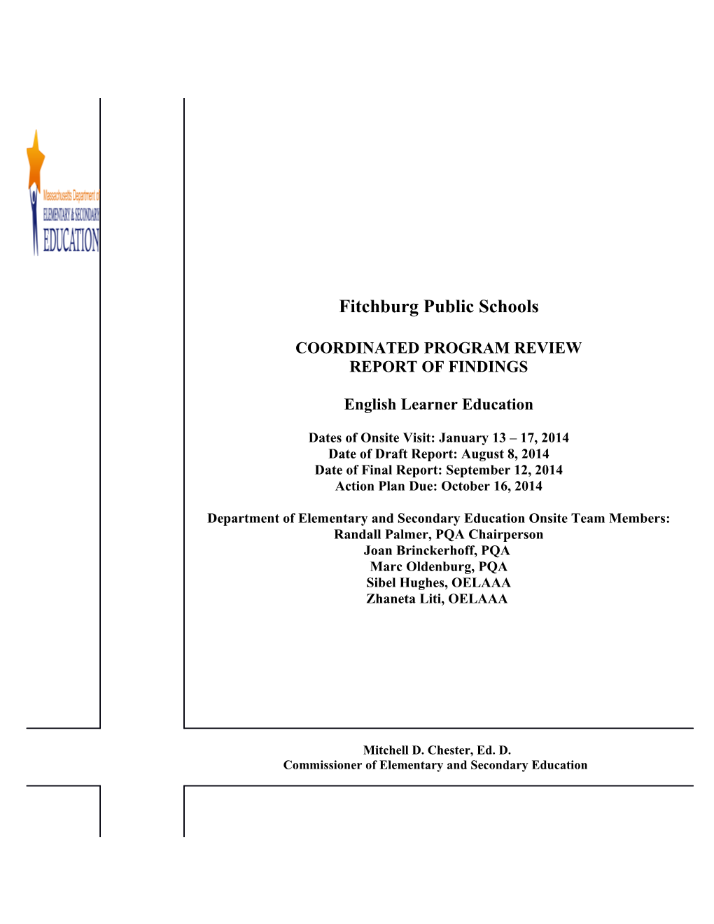 Fitchburg ELE CPR Final Report 2013-14