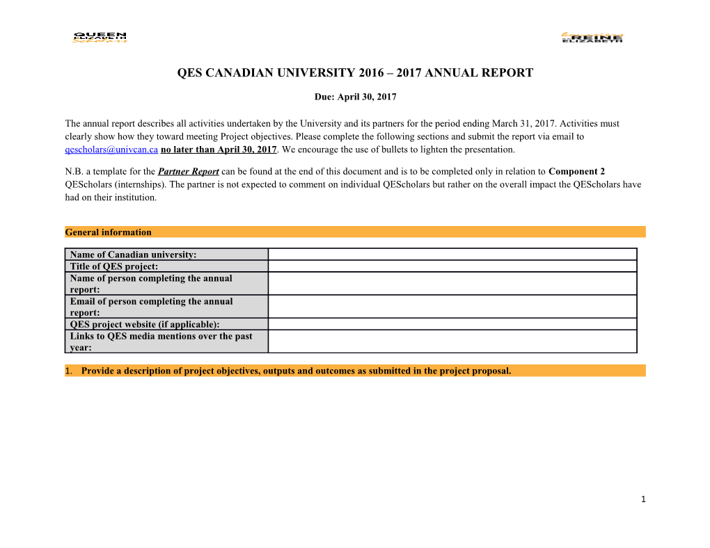 Qes Canadian University2016 2017 Annual Report